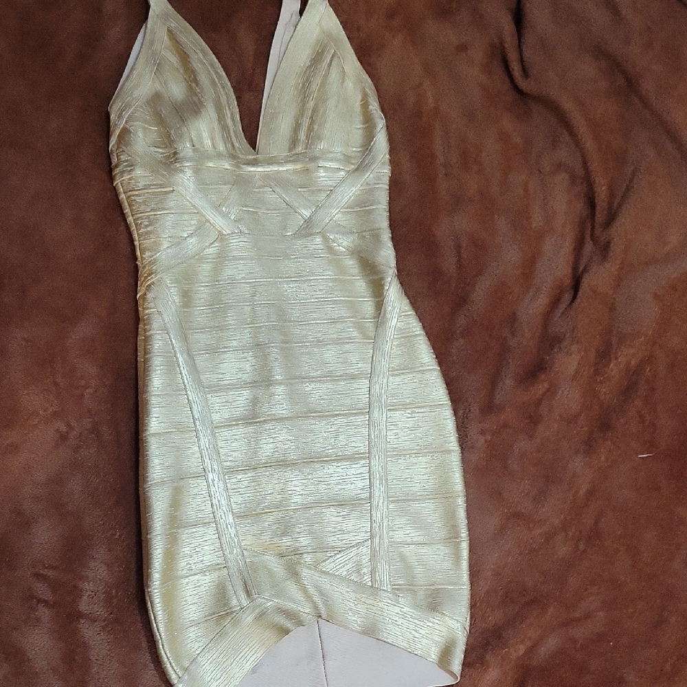 COPY - Elegant Gold Bandage Dress